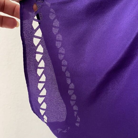 Guess Purple Cut Out Blouse XS - Picture 5 of 7